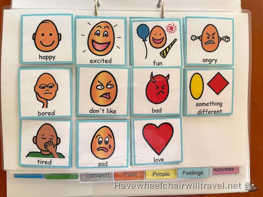 Picture exchange communication book for someone that's non-verbal - Have Wheelchair Will Travel 