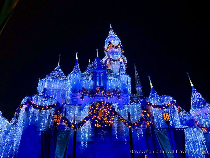 Christmas at Disneyland - Sleeping Beauty's Castle - Have Wheelchair Will Travel