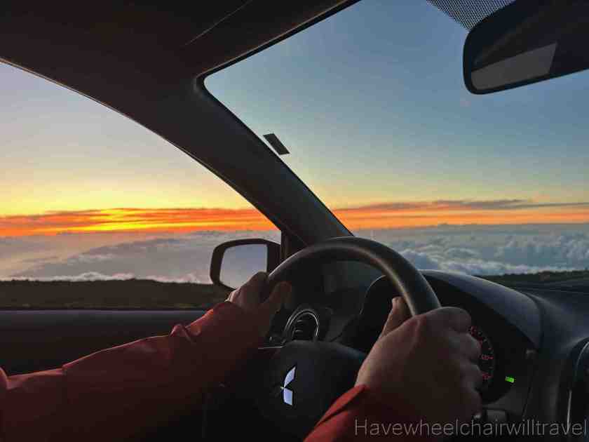 Haleakala sunset viewing Maui, Hawaii - Have Wheelchair Will Travel