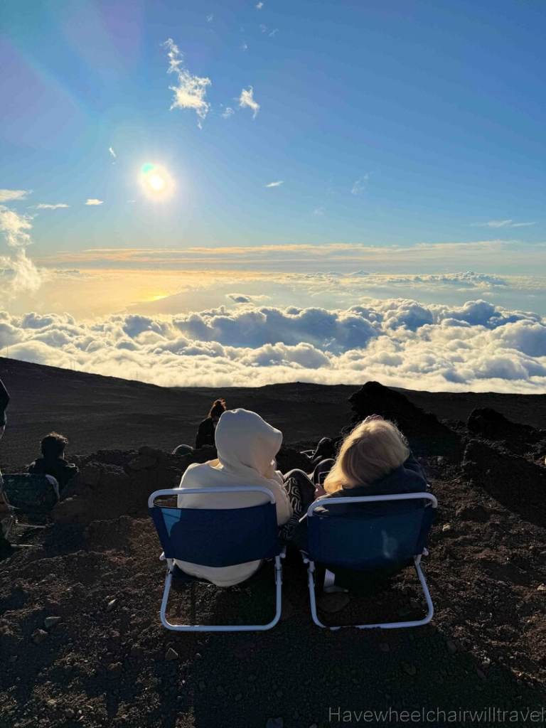 Haleakala sunset viewing Maui, Hawaii - Have Wheelchair Will Travel