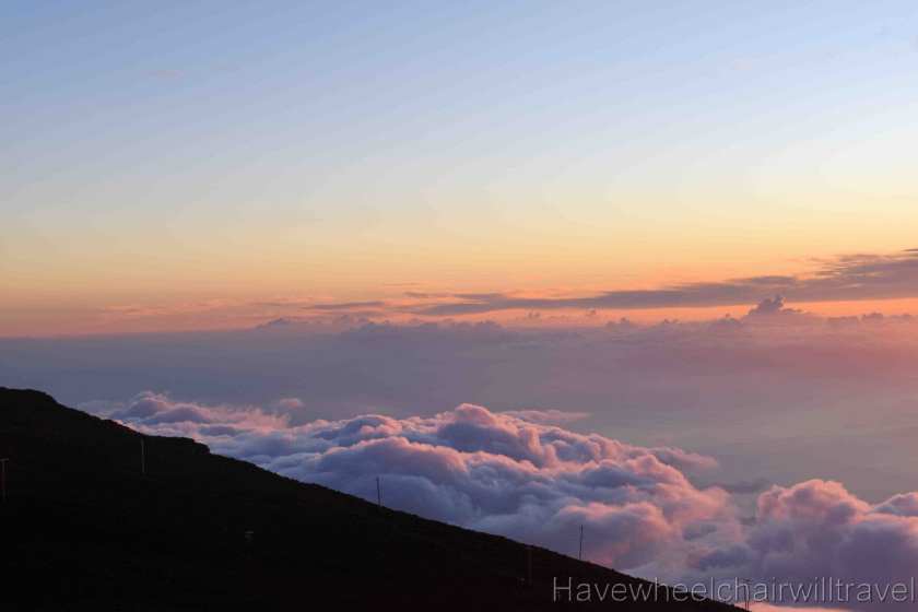 Haleakala sunset viewing Maui, Hawaii - Have Wheelchair Will Travel