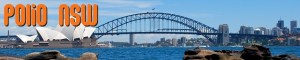 Polio NSW Logo on image of Sydney Harbour Bridge 