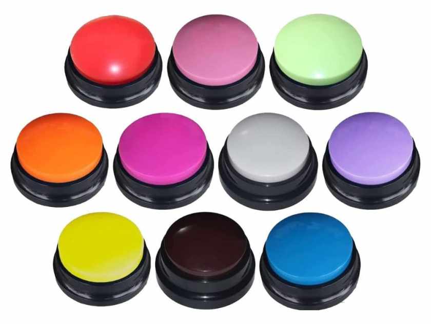 Ten coloured talking buttons