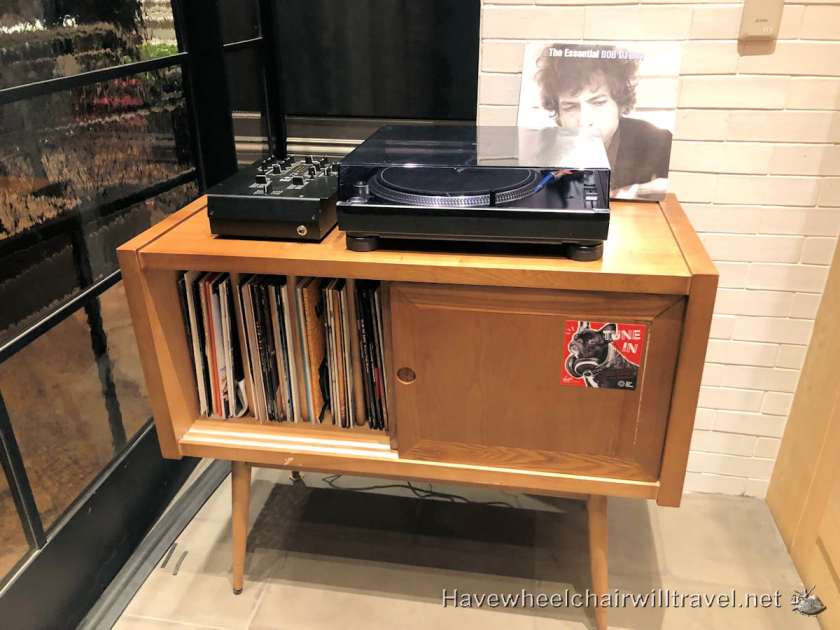 Virgin Hotel San Francisco - accessible accommodation San Francisco - Funny Library cafe - Have Wheelchair Will Travel