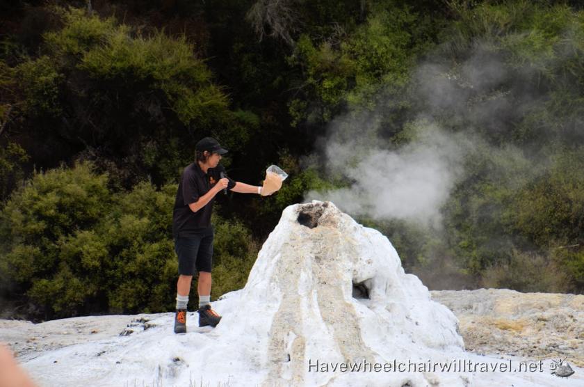 Wai-O-Taupu Thermal Wonderland Lady Knox Geyser - Have Wheelchair Will Travel 